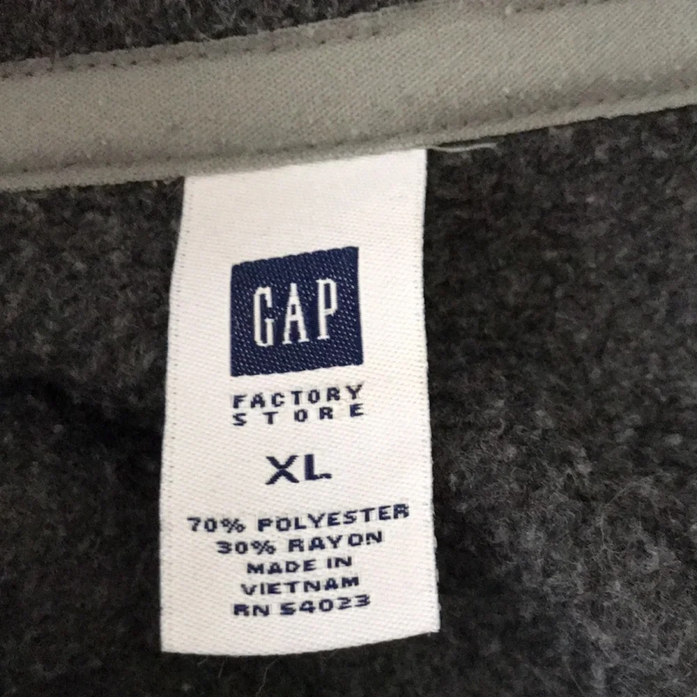 GAP Mens Charcoal Fleece Full-Zip Jacket | XL